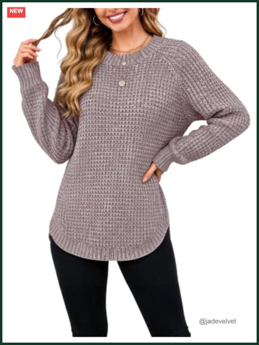 Womens Chunky Waffle Knit Sweater Fall Winter Dressy Long Pullover